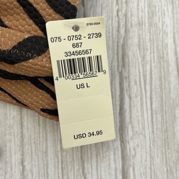 NWT Aerie Pique Animal Print Triangle Bikini Top - Picture 7 of 9